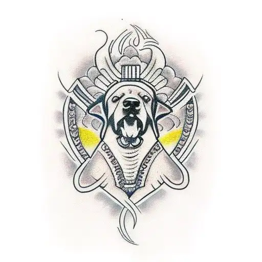 dog maori style tattoo design idea