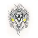 dog maori style tattoo design idea