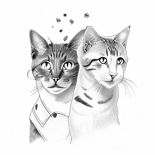 cats playing slots at a casino tattoo design idea