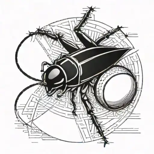A cricket ball morphing into a computer mouse tattoo design idea