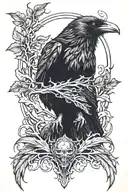 undead raven tattoo design idea