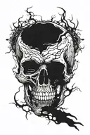 death and alone tattoo design idea