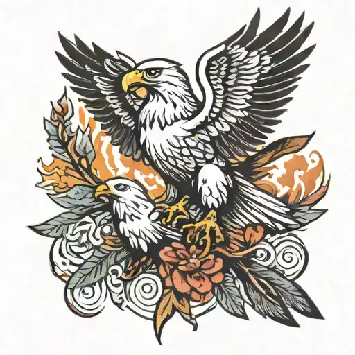 eagle and dove carrying tattoo design idea