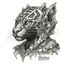 black panther slag heap miner's lamp tattoo design idea
