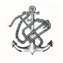anchor with chain tattoo design idea