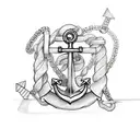 anchor with chain tattoo design idea