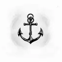 anchor with chain tattoo design idea