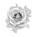 A clock with intricate rose vines wrapping around it tattoo design idea