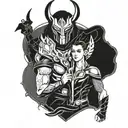Loki and Thor  tattoo design idea