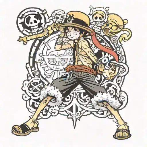 one piece anime inspired tattoo tattoo design idea