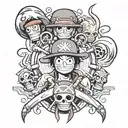 one piece anime inspired tattoo tattoo design idea