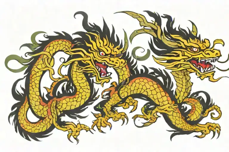 Chinese dragon demon tattoo design idea