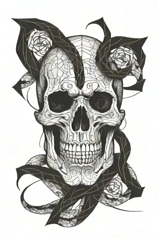 death eater skull and snake tattoo design idea