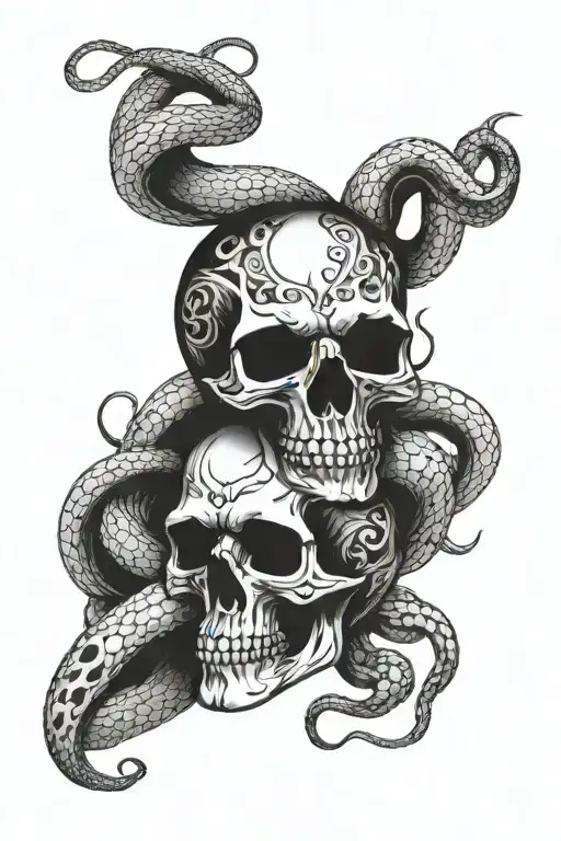 death eater skull and snake tattoo design idea