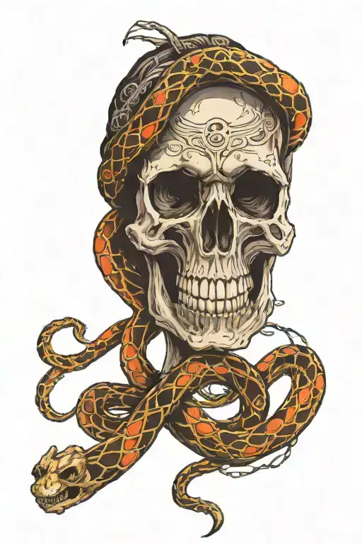 death eater skull and snake tattoo design idea