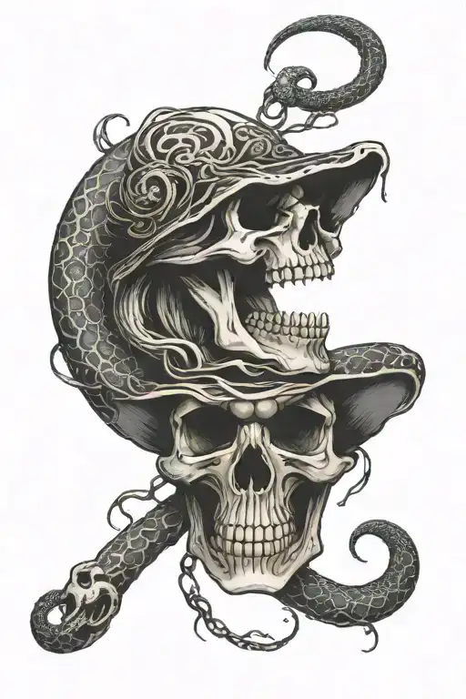 death eater skull and snake tattoo design idea