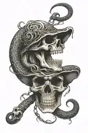 death eater skull and snake tattoo design idea