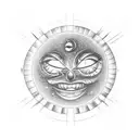 eclipse, clear moon, ring of fire tattoo design idea