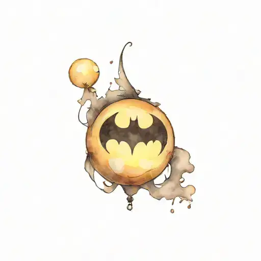 cheese balloon batman logo tattoo design idea