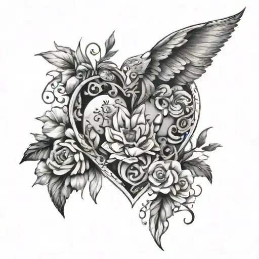 draw like a heart and from that heart to go like Theodor Alexandra Mihai .This tatto is not so big becouse it should  tattoo design idea