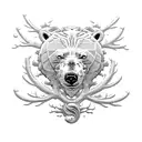 A majestic polar bear swimming underwater surrounded by vibrant coral reefs tattoo design idea