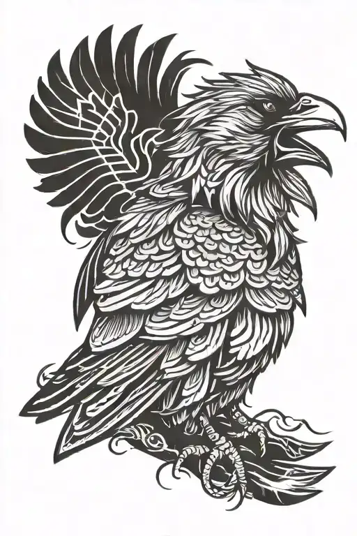 crow viking tattoo design idea