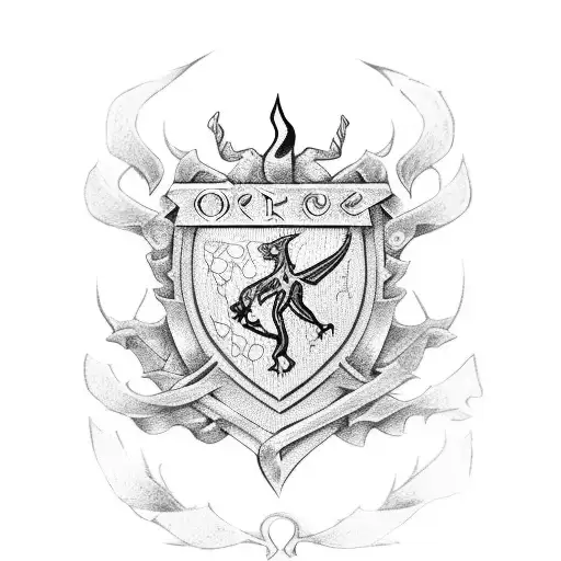 O'Rourke family crest with Irish history tattoo design idea