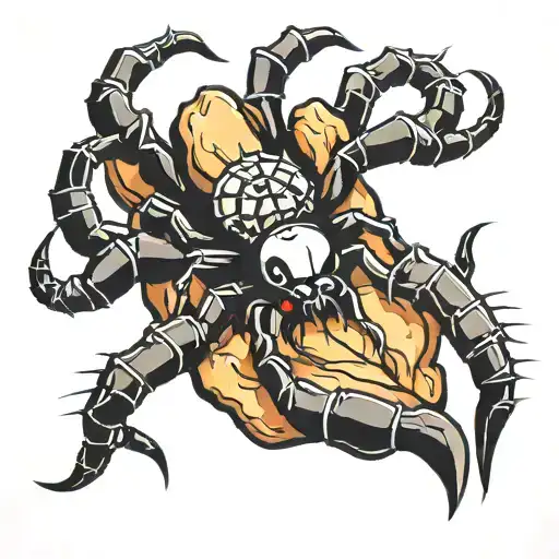simple spider hand tattoo design idea