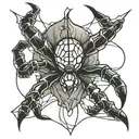 simple spider hand tattoo design idea