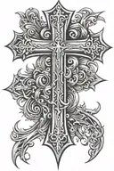 cross made with nails  tattoo design idea