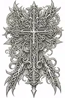 cross made with nails  tattoo design idea