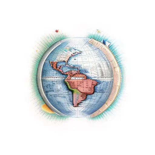 globe terrestre a gauche aspirer par un trou noir  a droite qui contient des etoiles  tattoo design idea