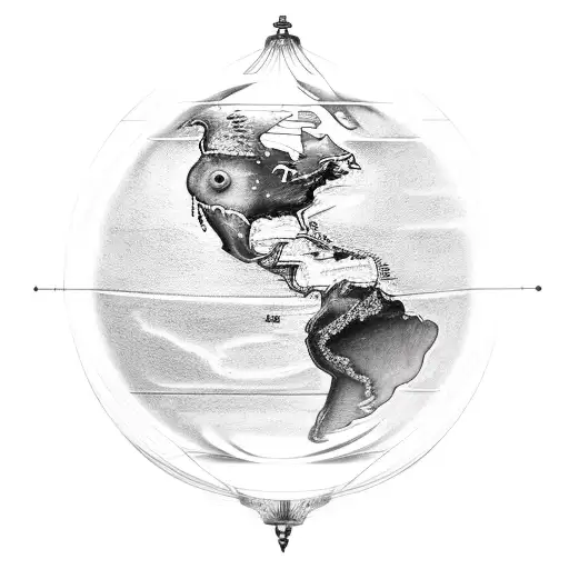 globe terrestre aspirer dans un trou noir qui contient des etoiles  tattoo design idea