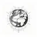 globe terrestre aspirer dans un trou noir qui contient des etoiles  tattoo design idea