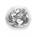 globe terrestre aspirer dans un trou noir qui contient des etoiles  tattoo design idea