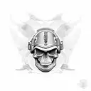 skull aviator kamikaze  tattoo design idea