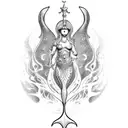 aquarius water bearer mermaid  tattoo design idea