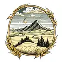 saskatchewan wheat field mountain british columbia tattoo design idea