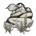 saskatchewan wheat field mountain british columbia tattoo design idea