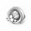 chicken shell egg tattoo design idea