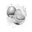 chicken shell egg tattoo design idea