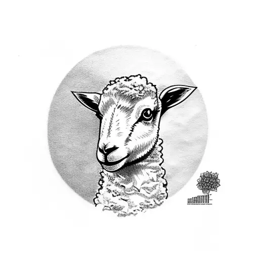 baby lamb tattoo design idea