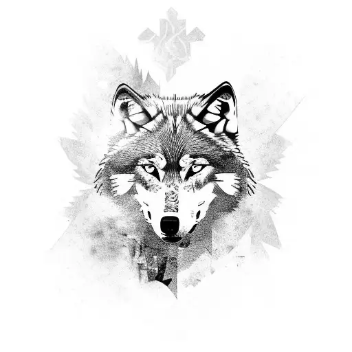 Wolf mom tattoo design idea