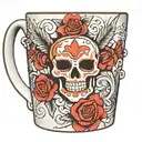 coffee mug tattoo design idea