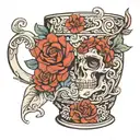 coffee mug tattoo design idea