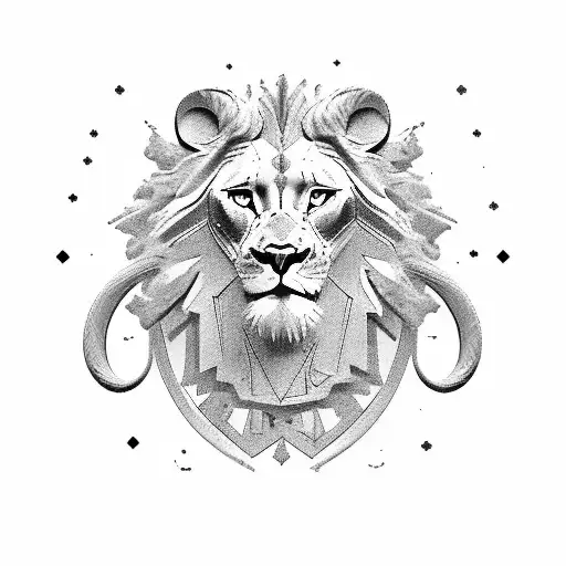 Sagittarius with two lions and a scorpion tattoo design idea