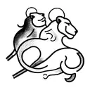 Sagittarius with two lions and a scorpion tattoo design idea