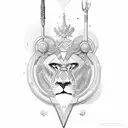 Sagittarius with two lions and a scorpion tattoo design idea