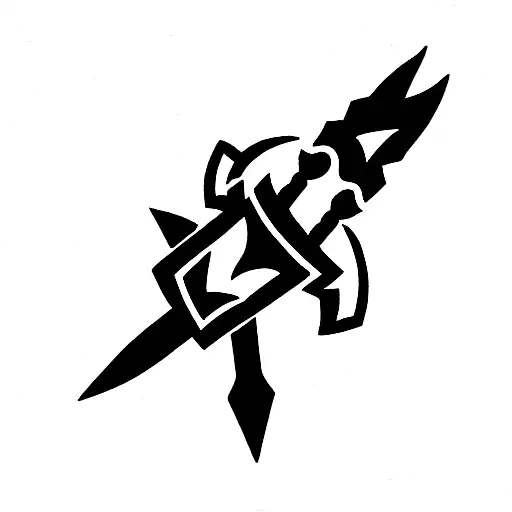 spear and shield spartan tattoo design idea