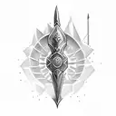 spear and shield spartan tattoo design idea